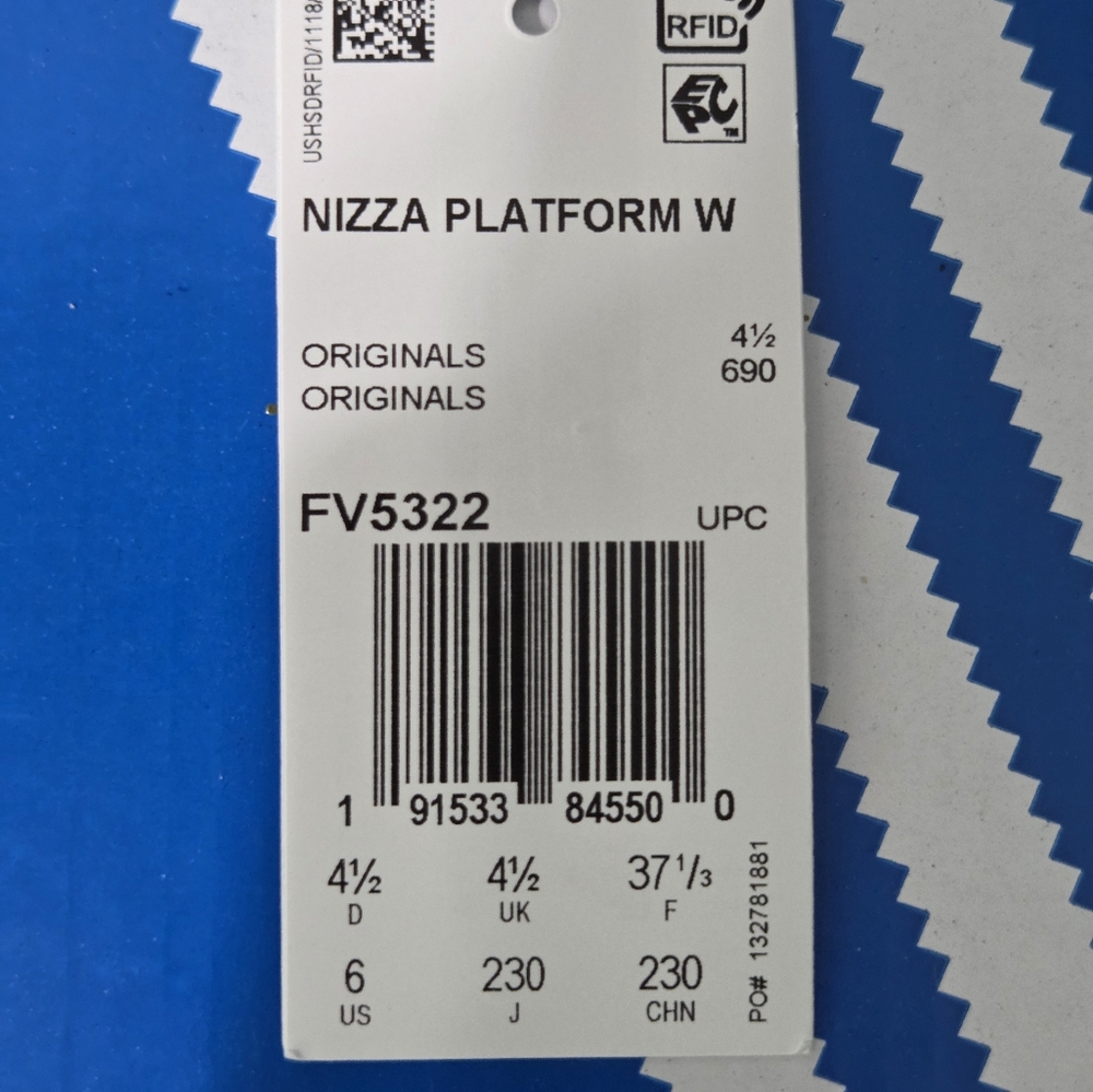 Adidas Nizza Women's White Canvas Platform Sneakers - Picture 8 of 8